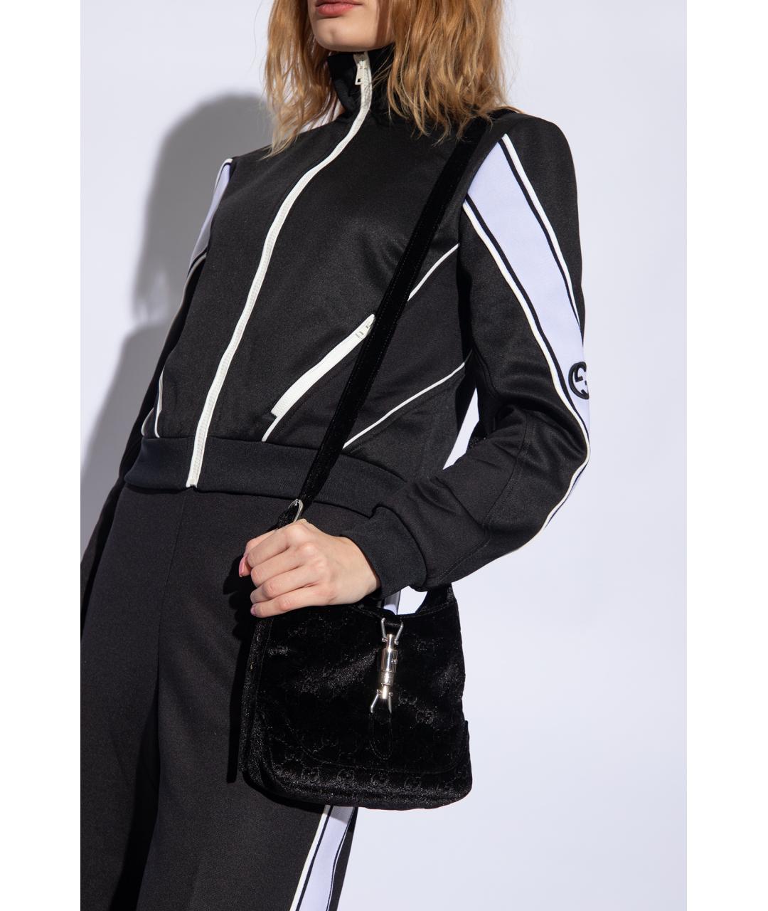 GUCCI Черная бархатная сумка с короткими ручками, фото 2