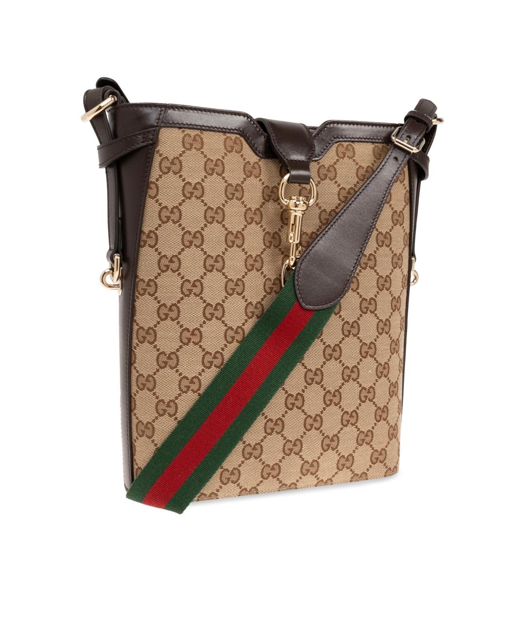 GUCCI Бежевая тканевая сумка через плечо, фото 3