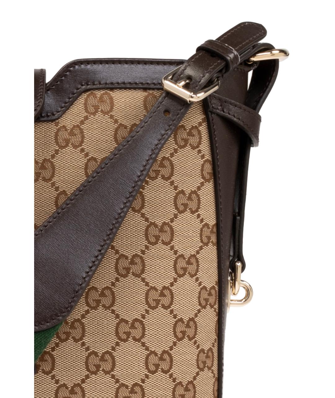 GUCCI Бежевая тканевая сумка через плечо, фото 6