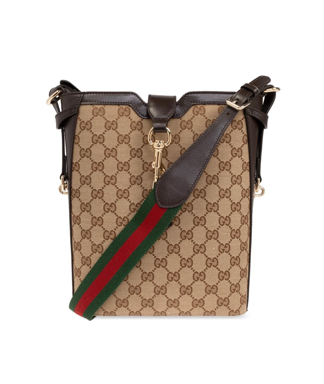 GUCCI Бежевая тканевая сумка через плечо, фото 1