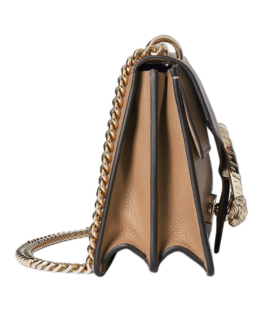 GUCCI Бежевая кожаная сумка через плечо, фото 3