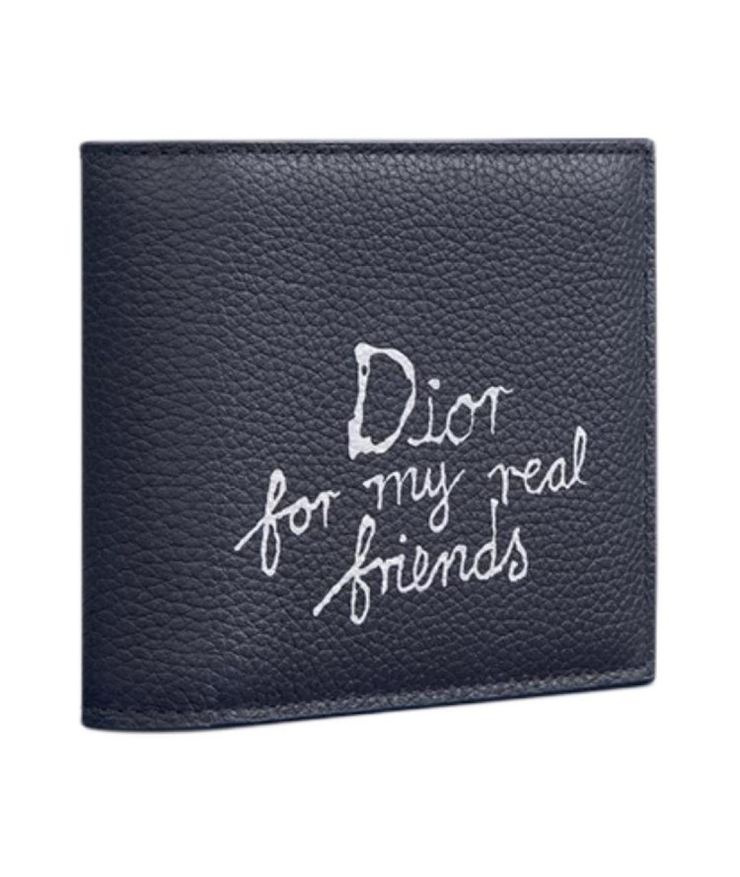 CHRISTIAN DIOR Темно-синий кожаный кошелек, фото 2