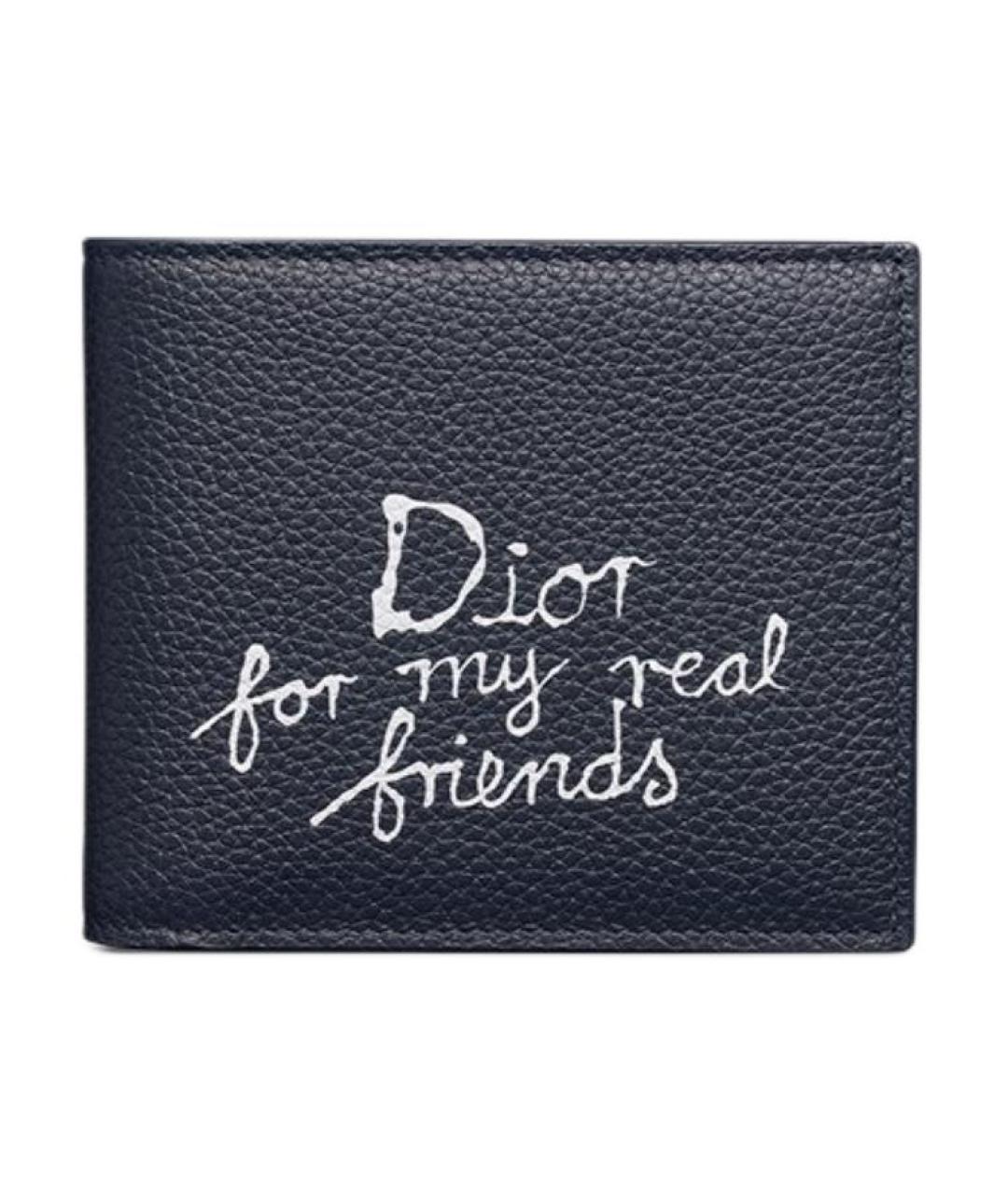 CHRISTIAN DIOR Темно-синий кожаный кошелек, фото 1