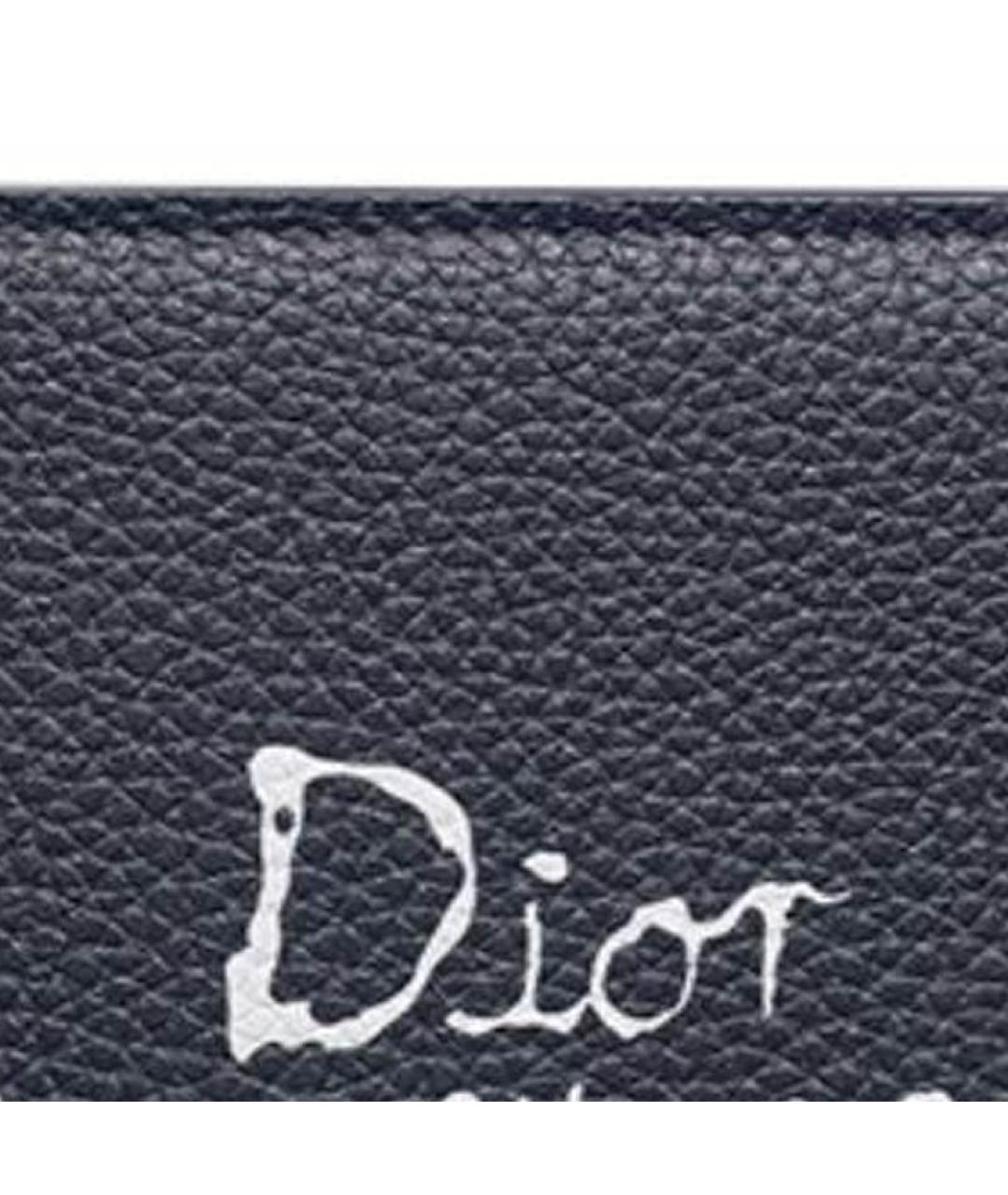 CHRISTIAN DIOR Темно-синий кожаный кошелек, фото 3