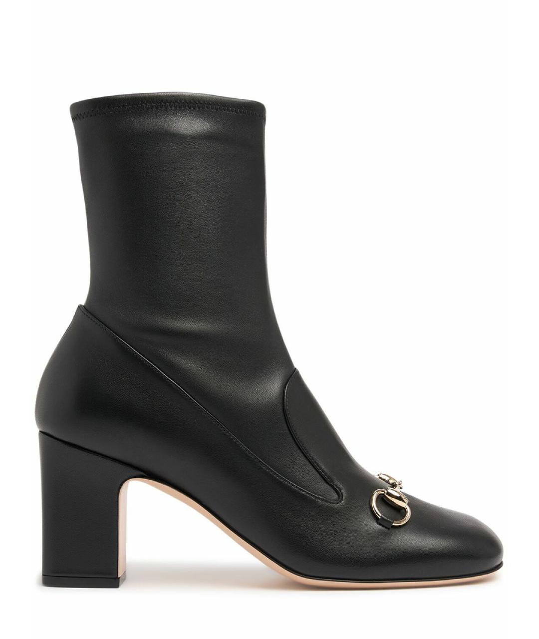 GUCCI Черные кожаные ботильоны, фото 10