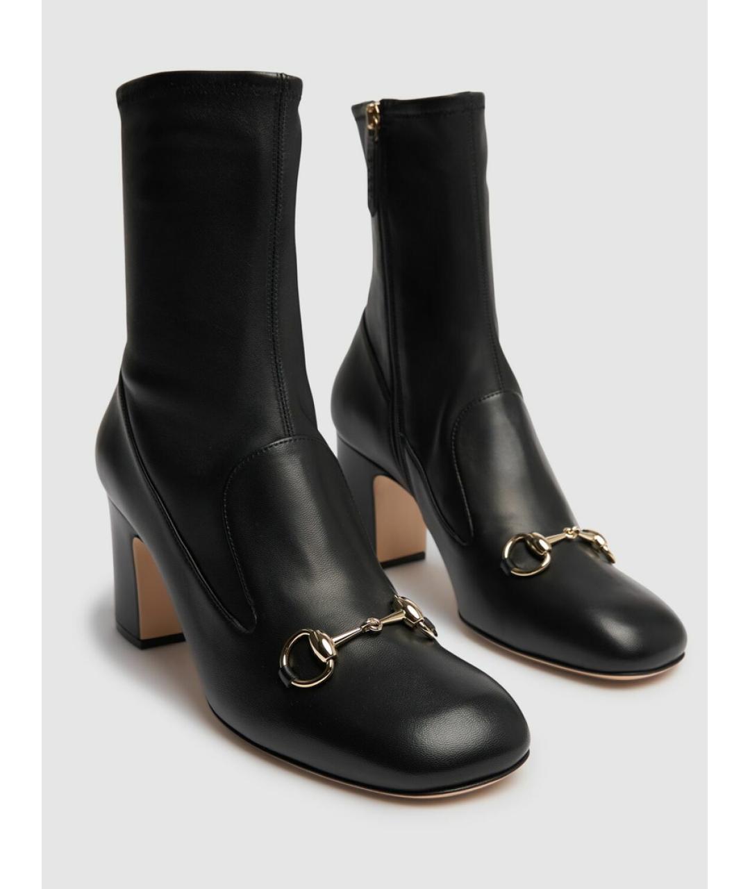 GUCCI Черные кожаные ботильоны, фото 5