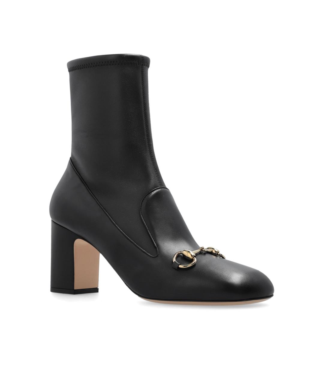 GUCCI Черные кожаные ботильоны, фото 6
