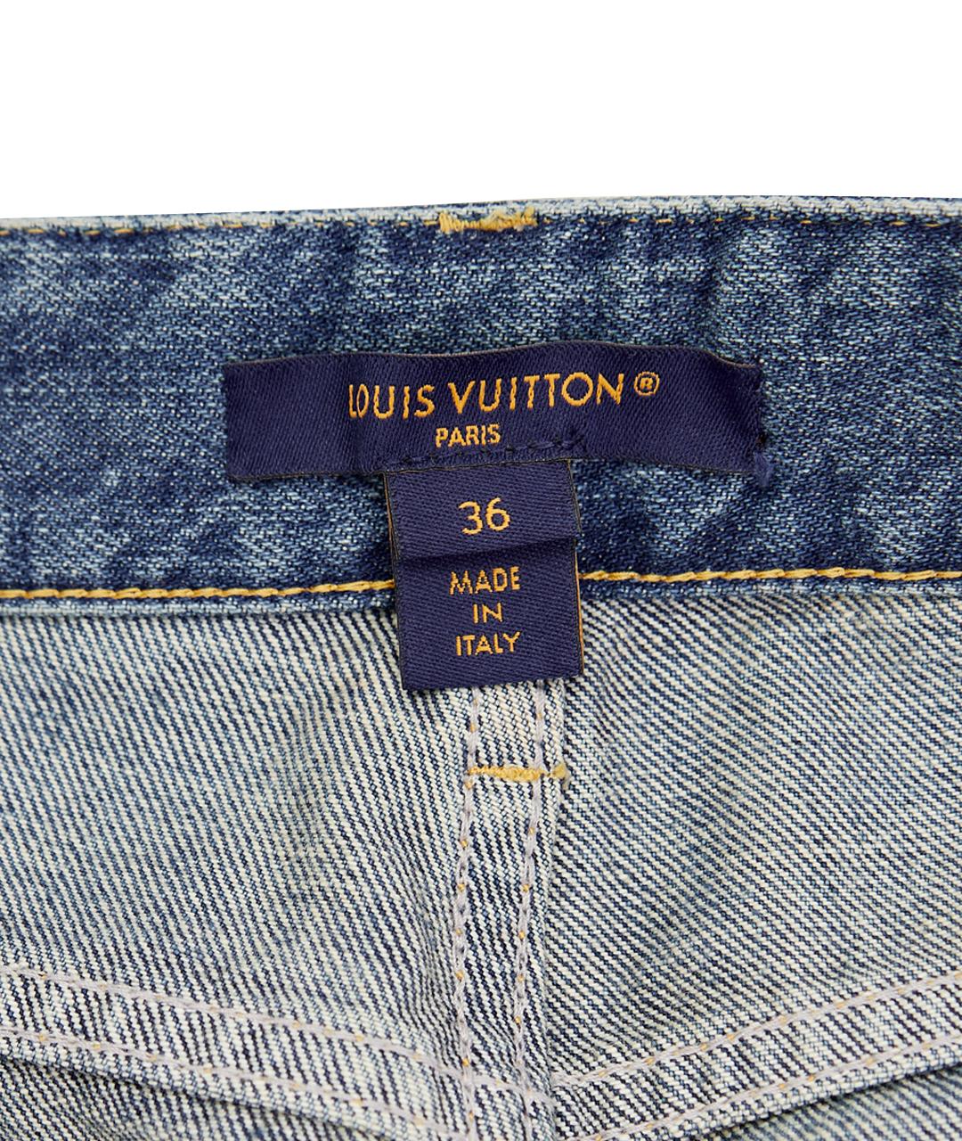 LOUIS VUITTON Синие хлопковые прямые джинсы, фото 10