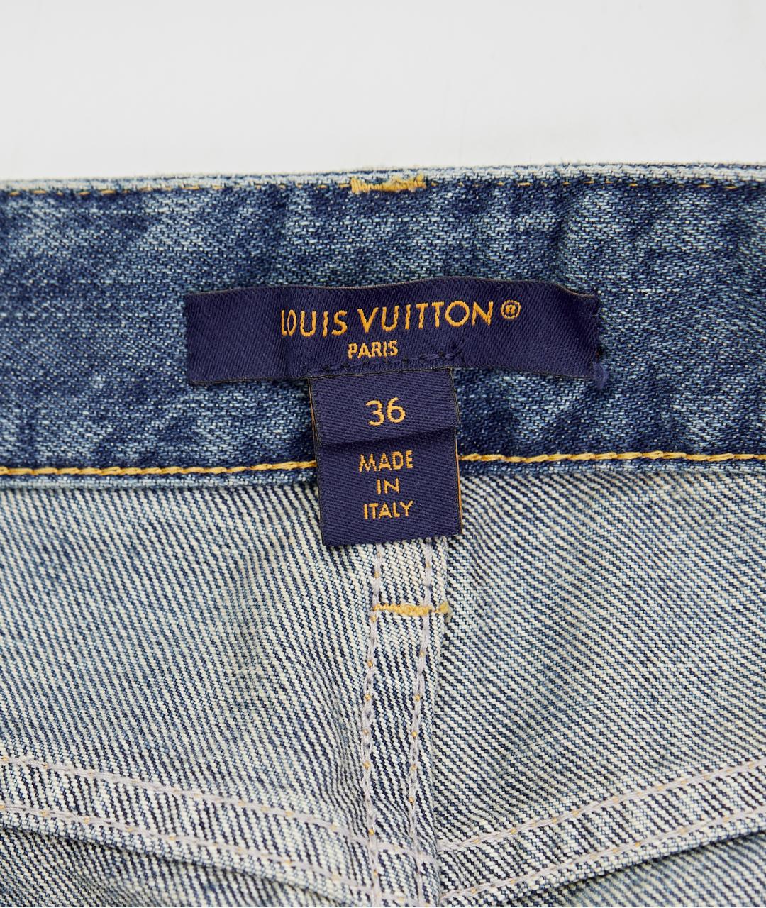 LOUIS VUITTON Синие хлопковые прямые джинсы, фото 4