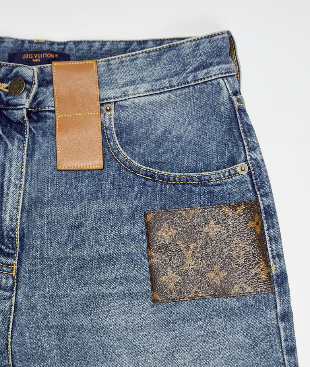 LOUIS VUITTON Синие хлопковые прямые джинсы, фото 7