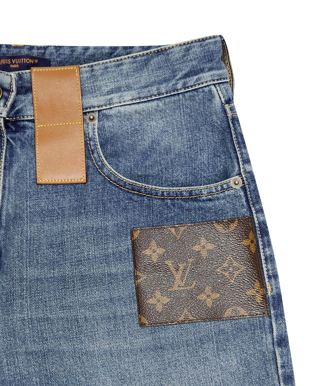 LOUIS VUITTON Синие хлопковые прямые джинсы, фото 12