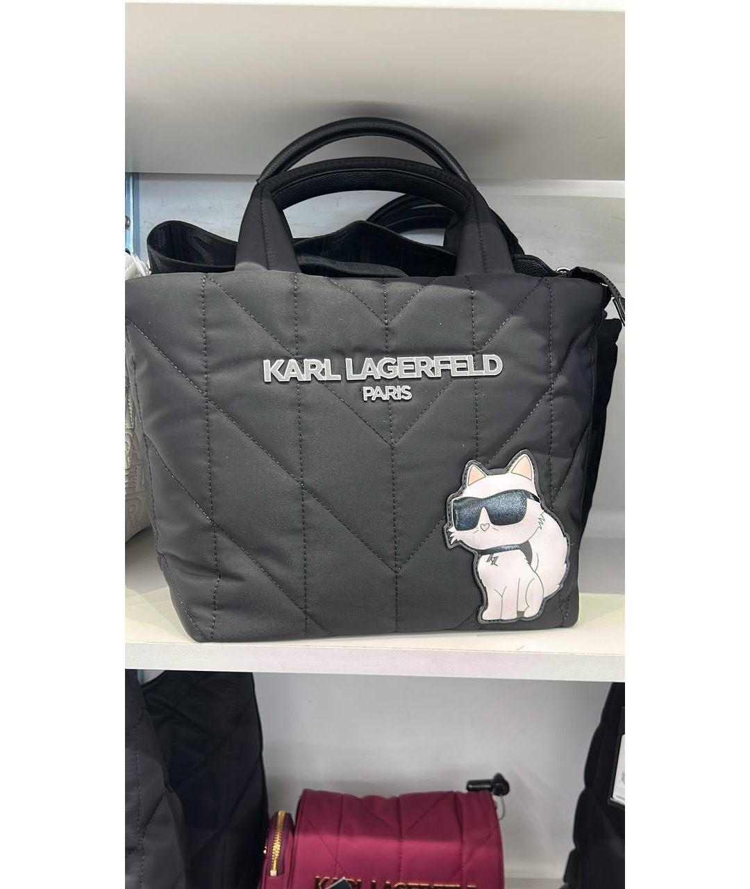 KARL LAGERFELD Черная сумка тоут, фото 5