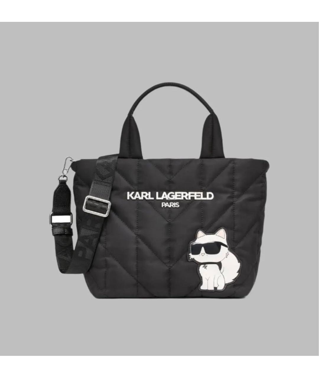 KARL LAGERFELD Черная сумка тоут, фото 6