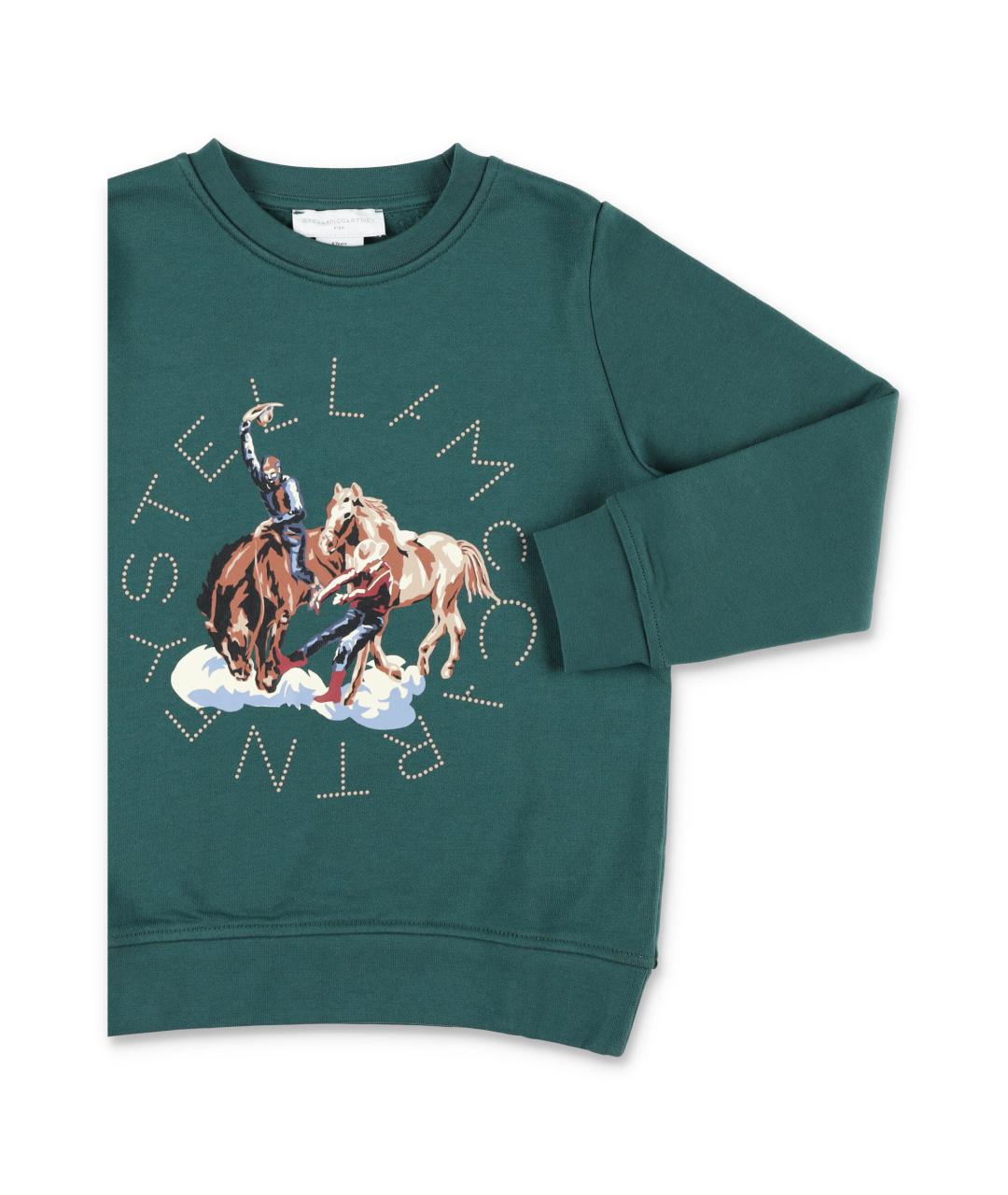 STELLA MCCARTNEY KIDS Зеленая хлопковая детская футболка, фото 2