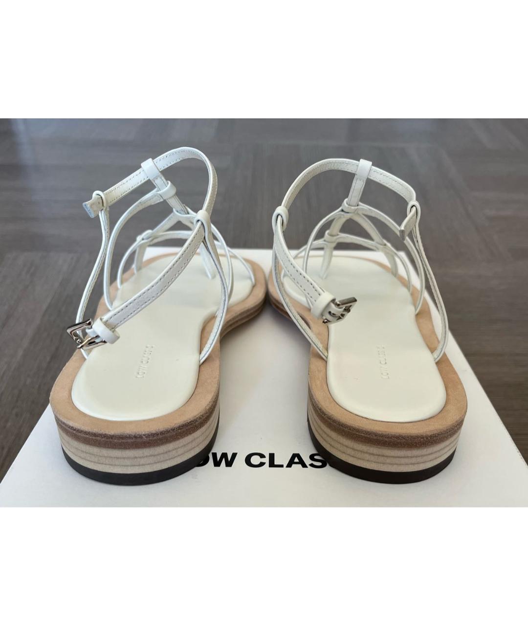 LOW CLASSIC Белые кожаные сандалии, фото 4