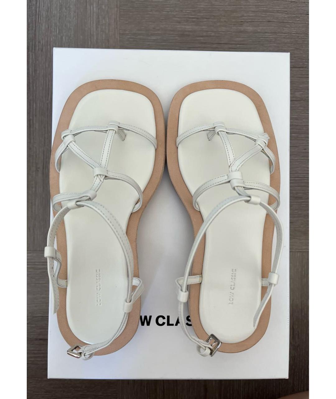 LOW CLASSIC Белые кожаные сандалии, фото 3
