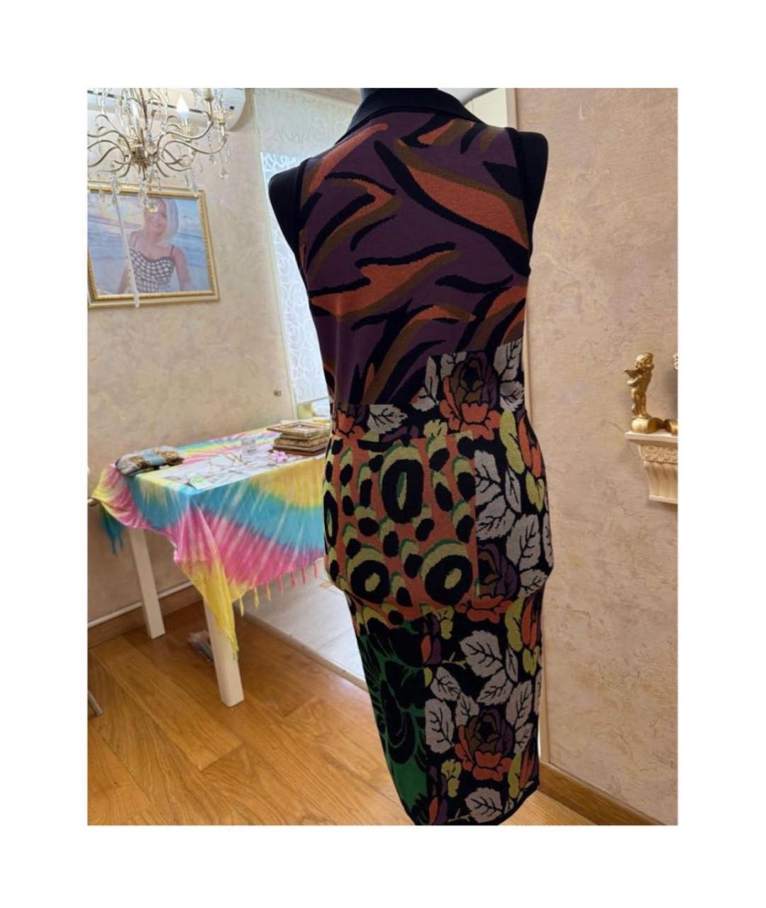 VERSACE Мульти вискозное повседневное платье, фото 2