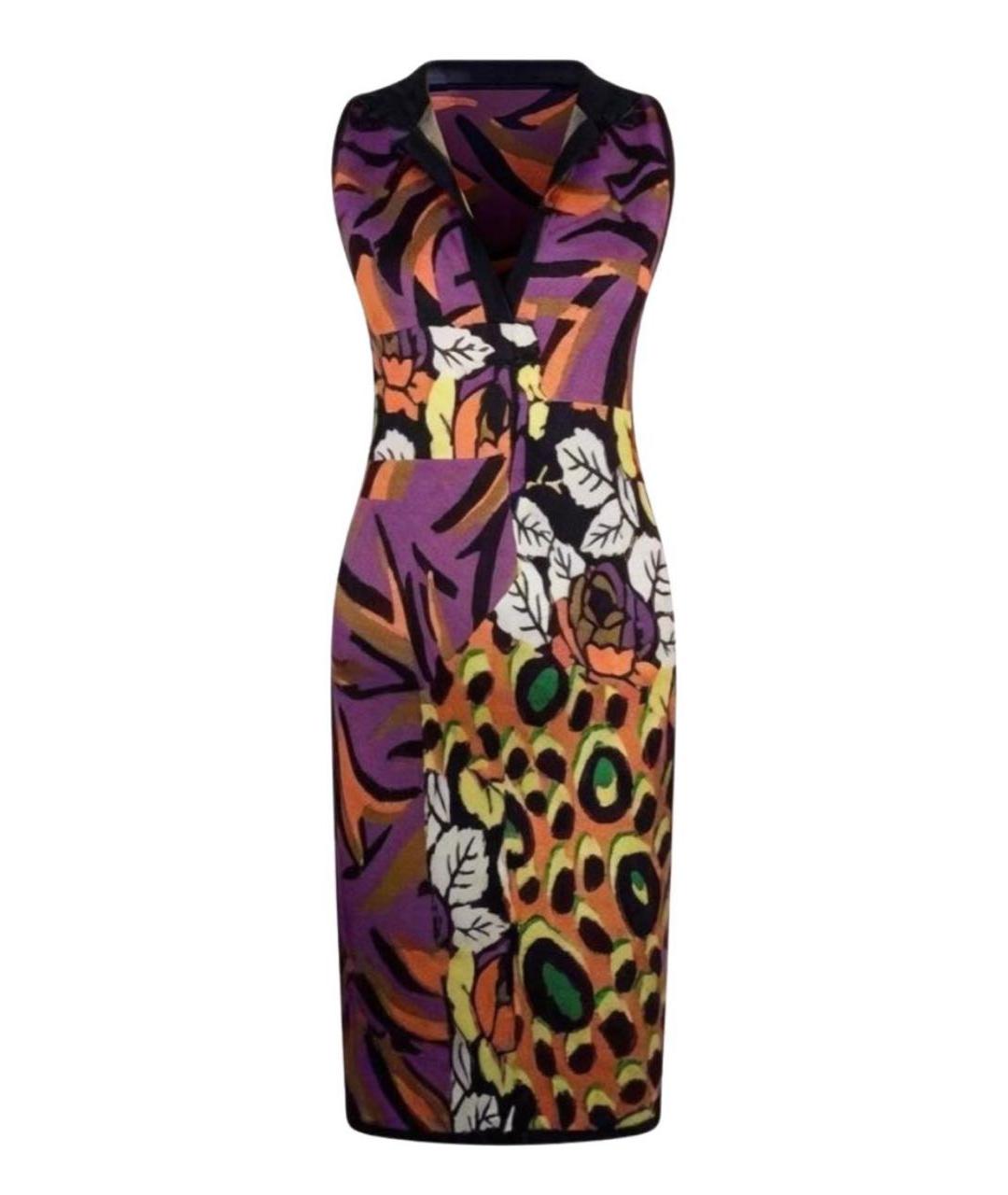 VERSACE Мульти вискозное повседневное платье, фото 5