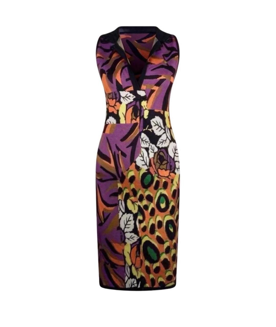 VERSACE Мульти вискозное повседневное платье, фото 7