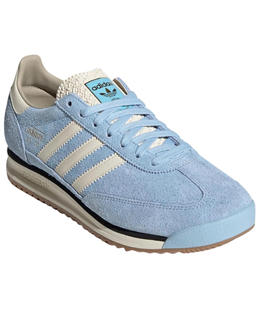 ADIDAS Голубые кожаные низкие кроссовки / кеды, фото 3