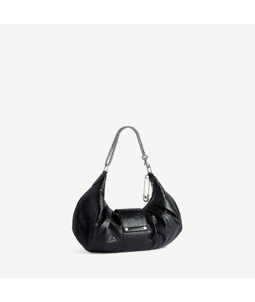 BALENCIAGA Черная кожаная сумка через плечо, фото 3