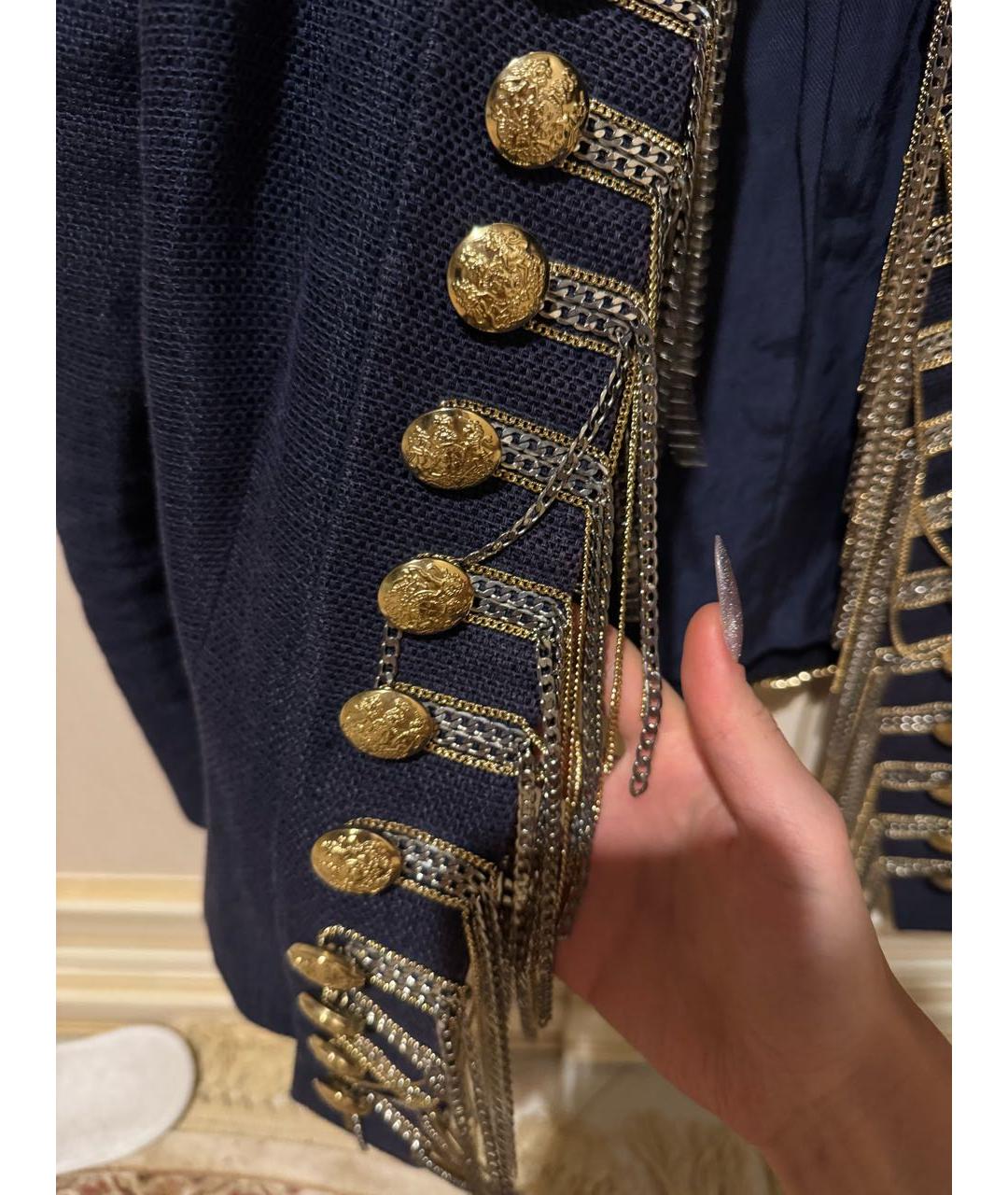 PIERRE BALMAIN Темно-синий вискозный жакет/пиджак, фото 6