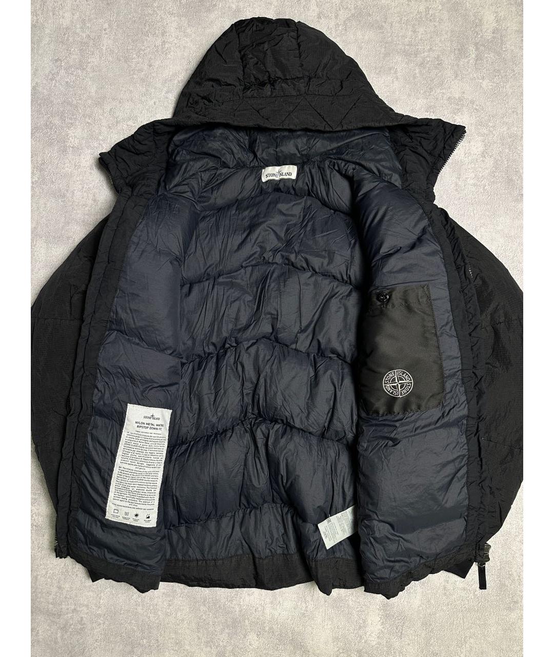 STONE ISLAND Черный нейлоновый пуховик, фото 3