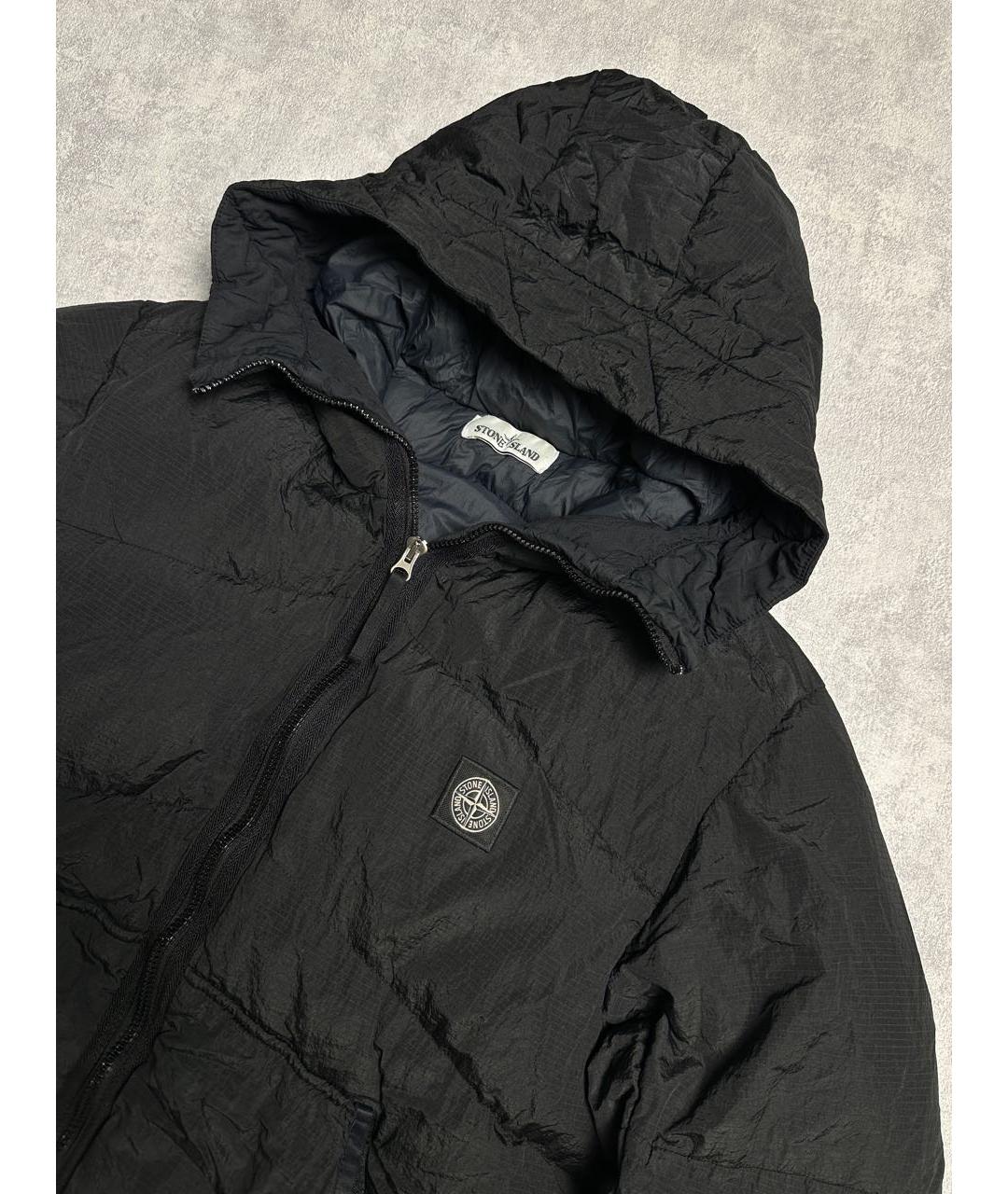 STONE ISLAND Черный нейлоновый пуховик, фото 5