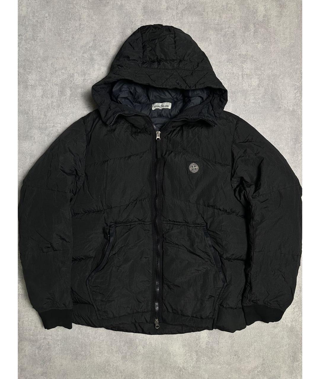 STONE ISLAND Черный нейлоновый пуховик, фото 2