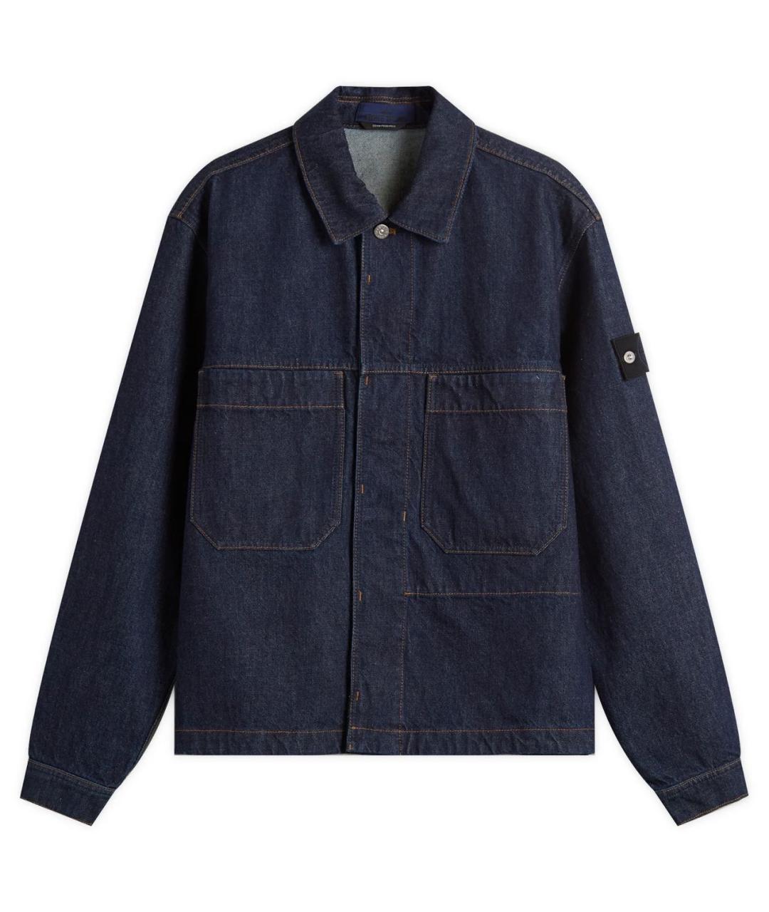 STONE ISLAND Темно-синяя хлопковая куртка, фото 9