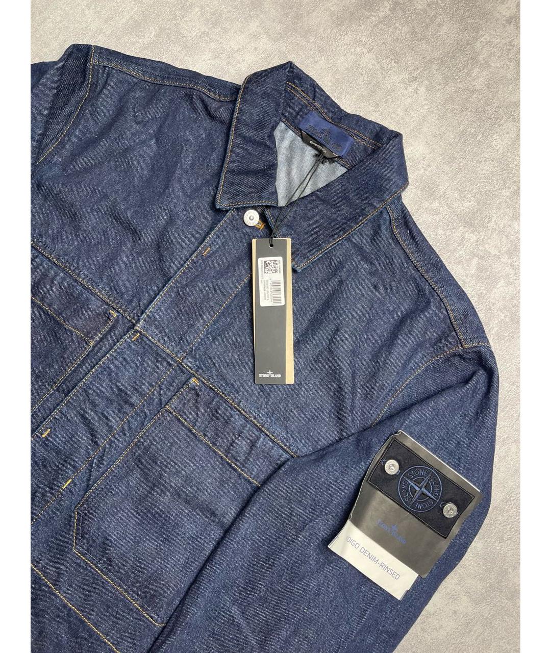 STONE ISLAND Темно-синяя хлопковая куртка, фото 5