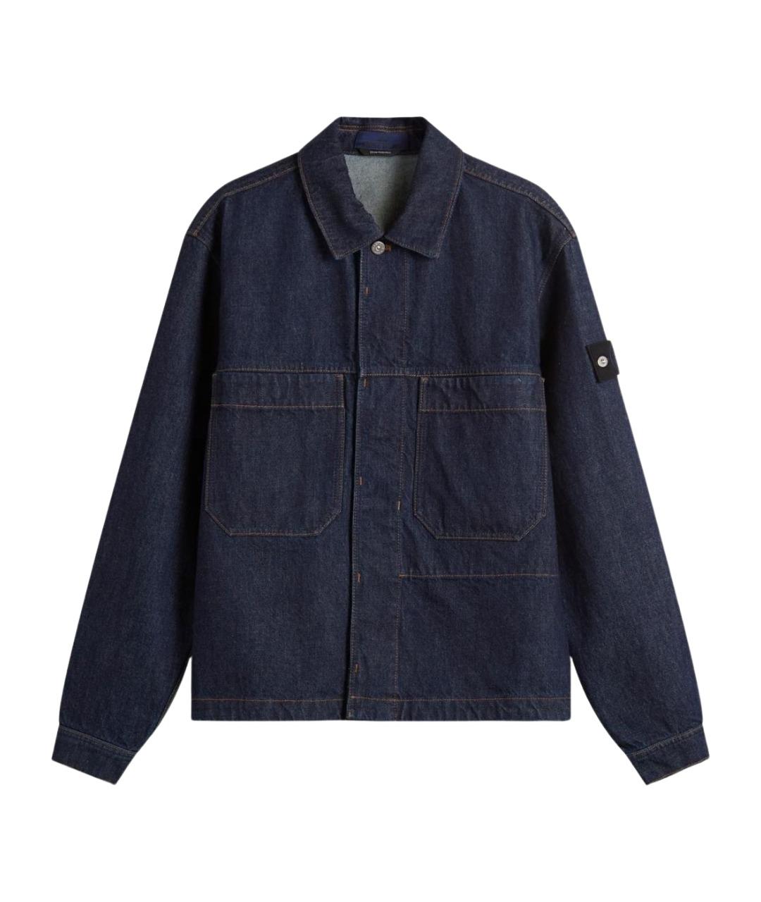 STONE ISLAND Темно-синяя хлопковая куртка, фото 1