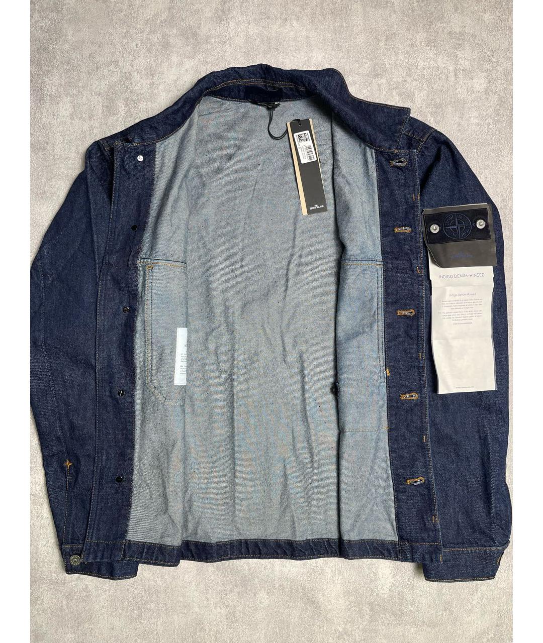 STONE ISLAND Темно-синяя хлопковая куртка, фото 3