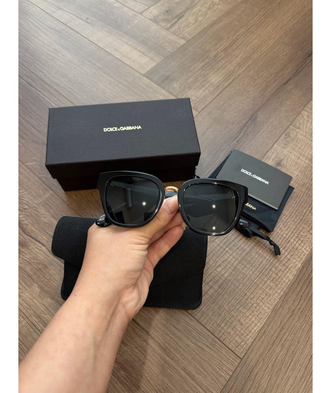 DOLCE&GABBANA Черные пластиковые солнцезащитные очки, фото 5