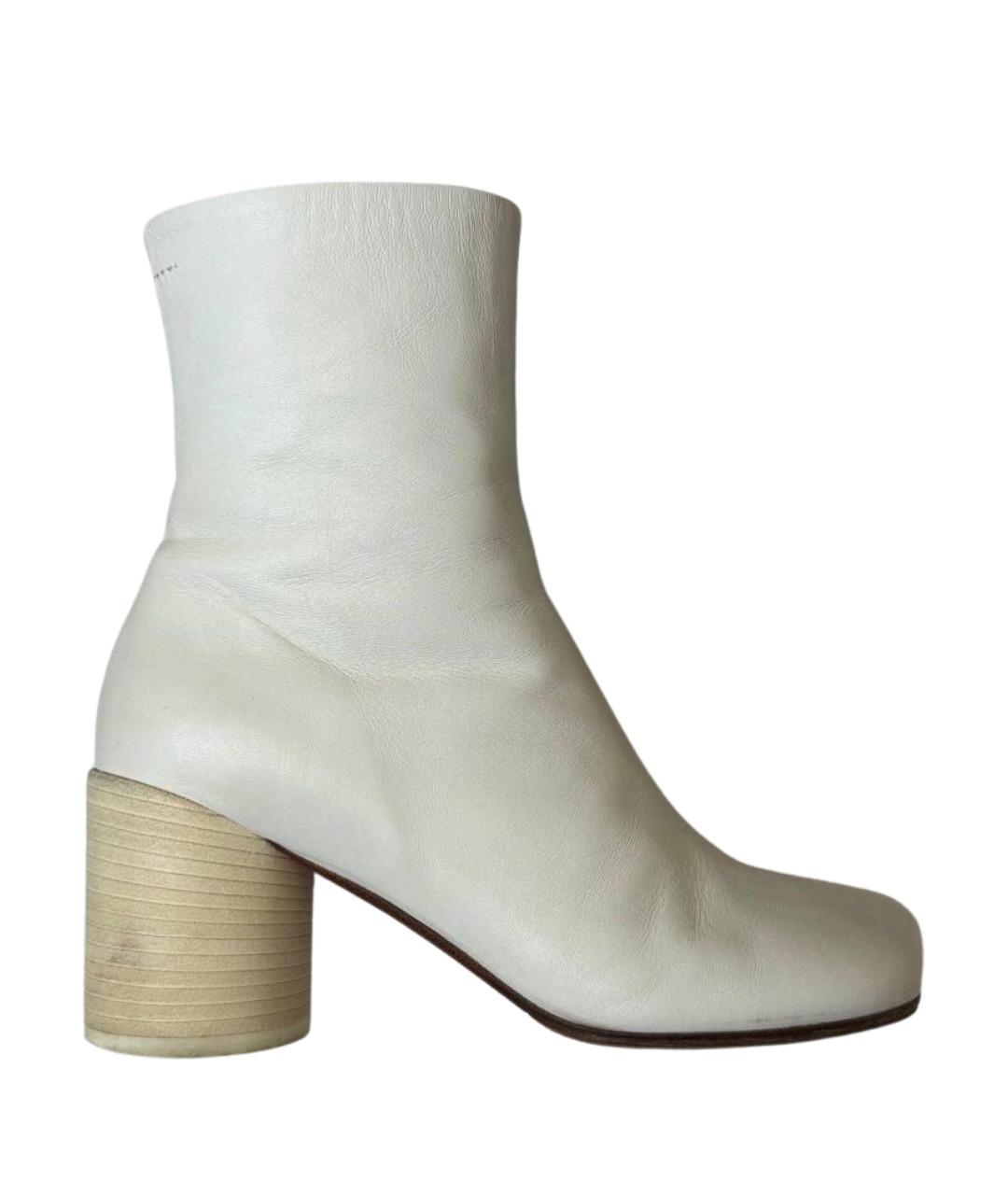 MM6 MAISON MARGIELA Бежевые кожаные ботильоны, фото 1