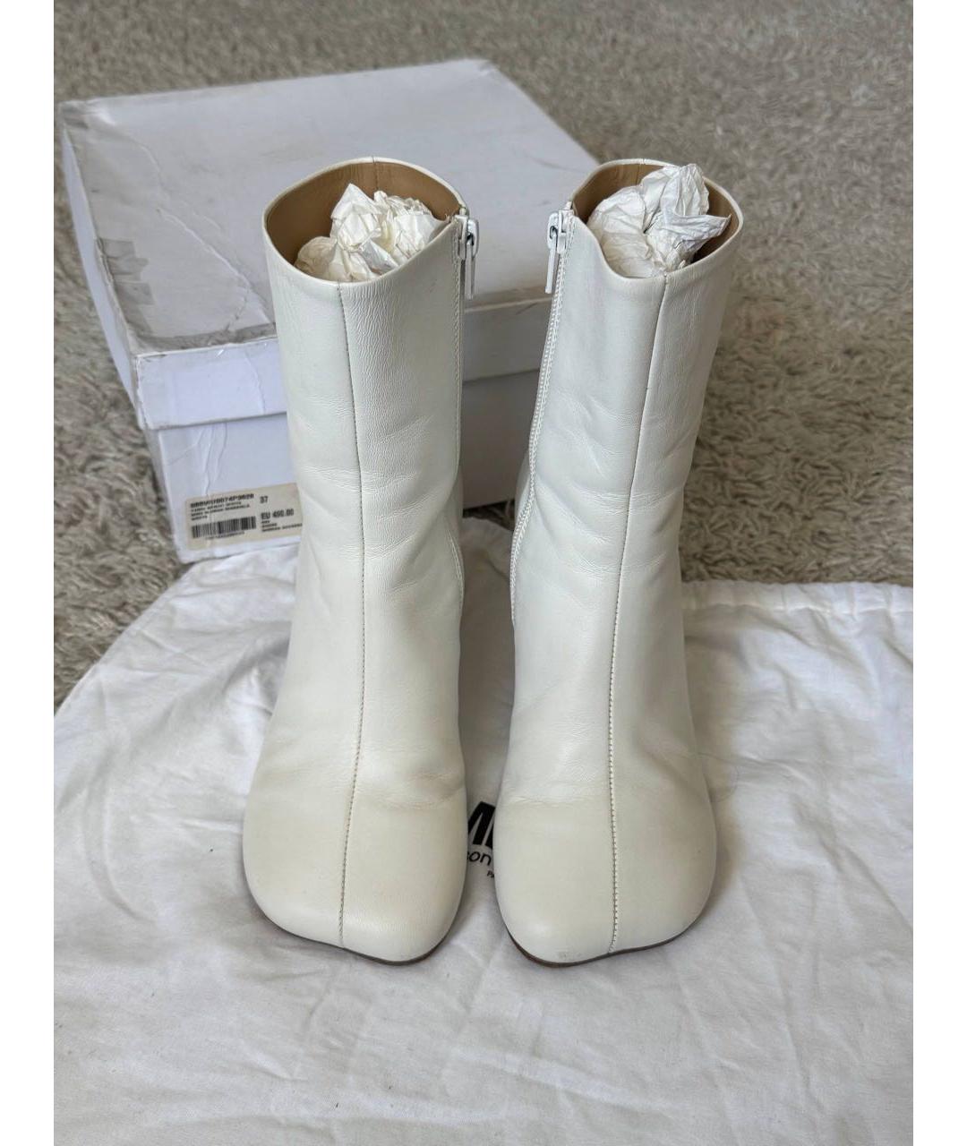 MM6 MAISON MARGIELA Бежевые кожаные ботильоны, фото 3