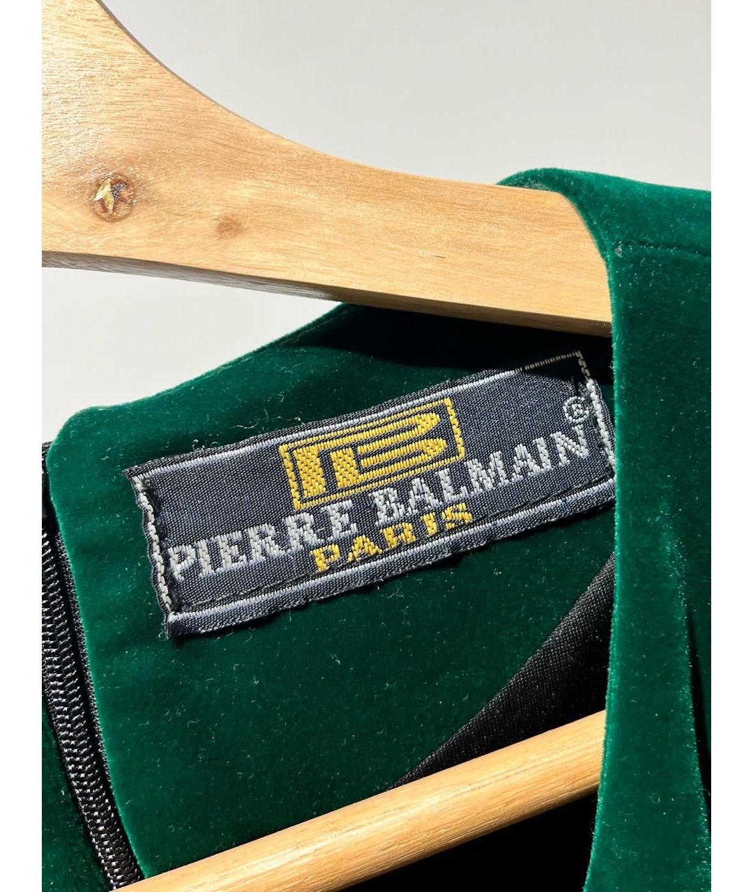 PIERRE BALMAIN Зеленое бархатное вечернее платье, фото 3