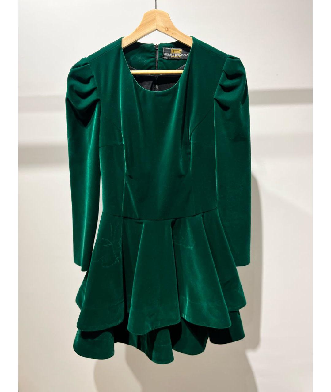 PIERRE BALMAIN Зеленое бархатное вечернее платье, фото 7