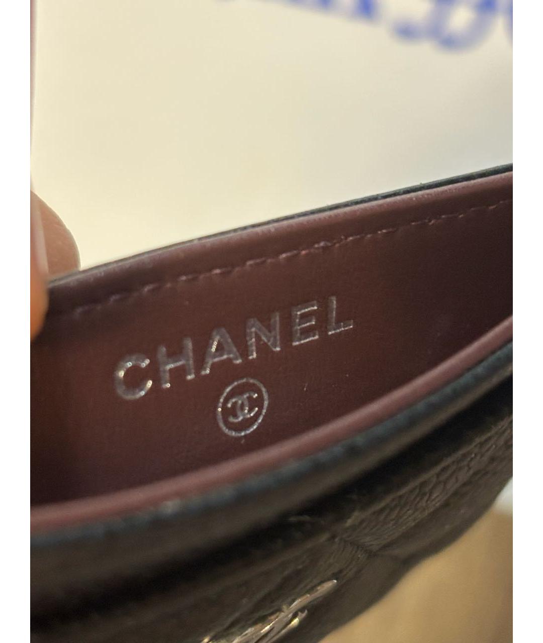 CHANEL Черный кожаный кардхолдер, фото 3