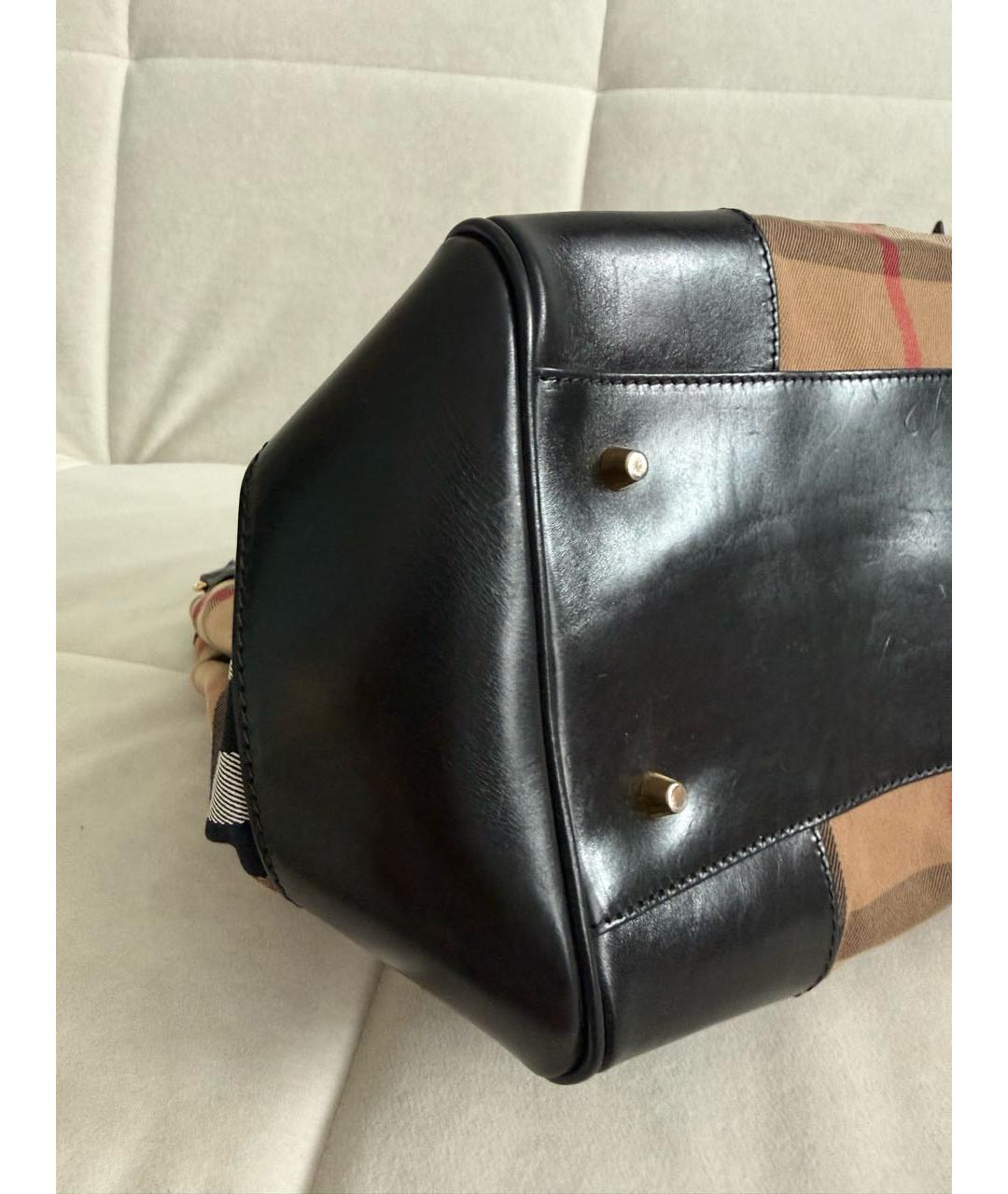 BURBERRY Бежевая кожаная сумка тоут, фото 4