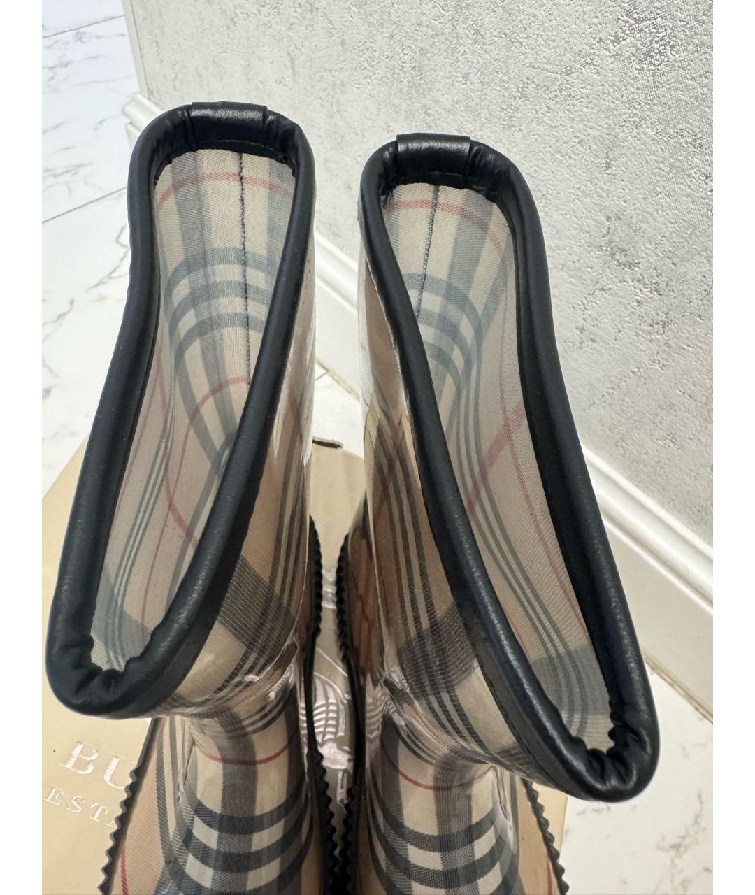 BURBERRY Бежевые резиновые сапоги, фото 3