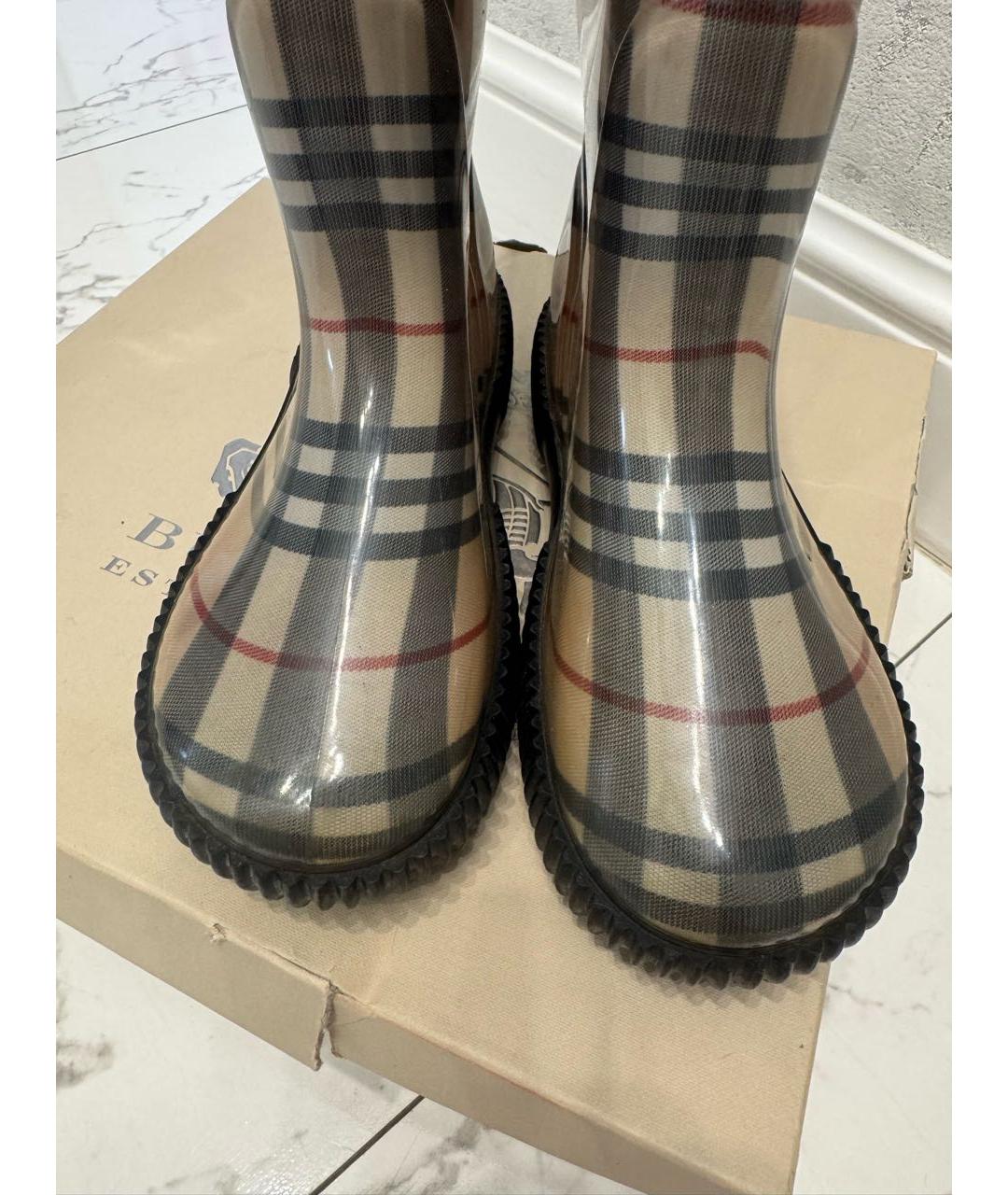 BURBERRY Бежевые резиновые сапоги, фото 2