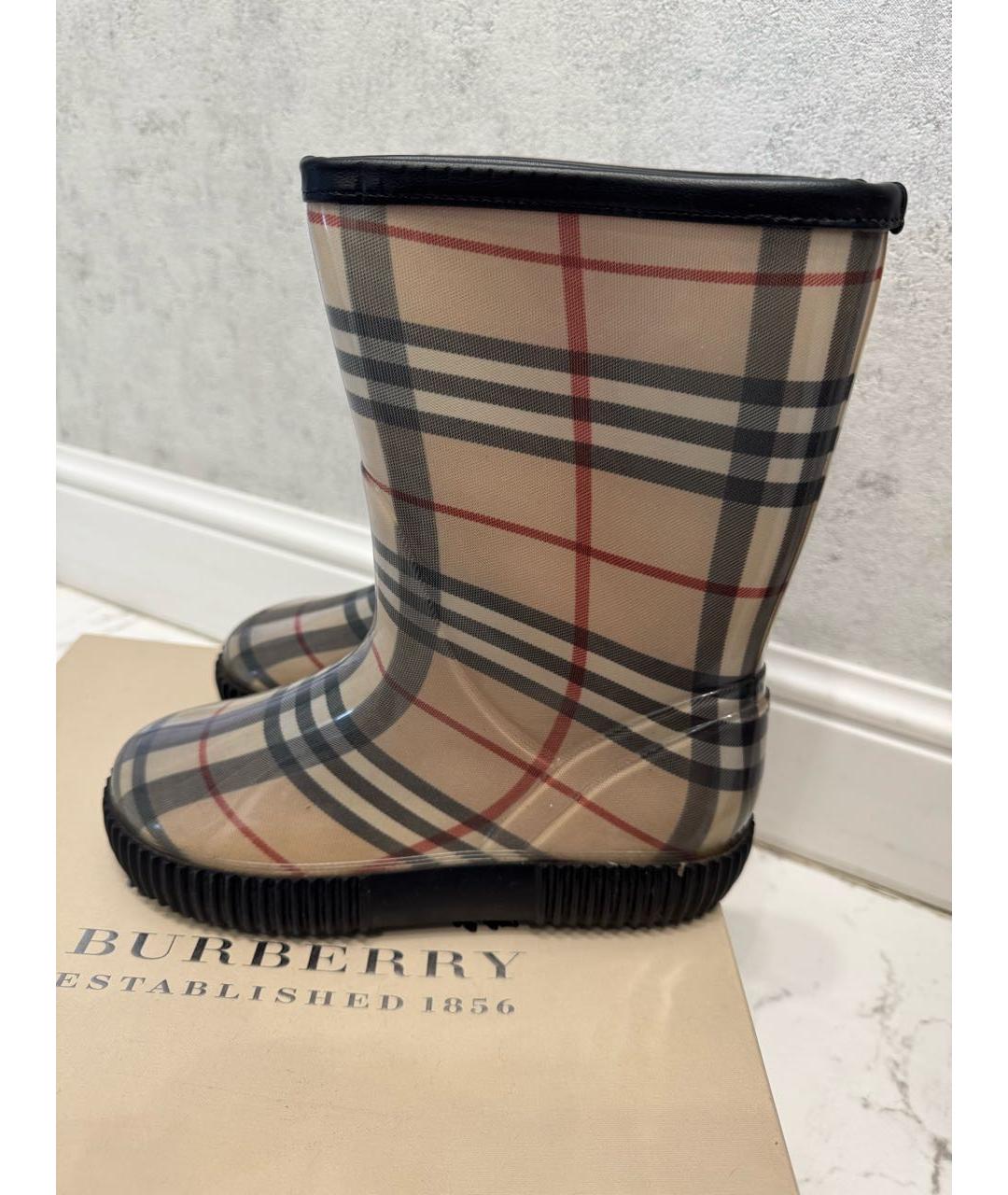 BURBERRY Бежевые резиновые сапоги, фото 6