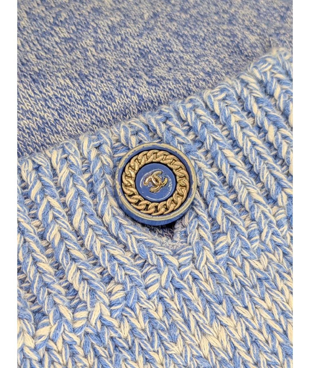 CHANEL Голубое хлопковое повседневное платье, фото 5