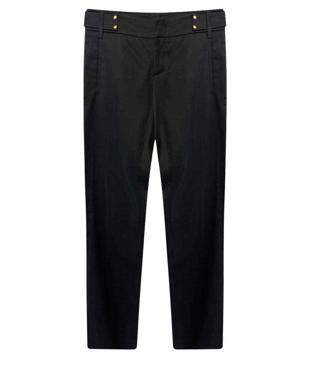 GUCCI Черные хлопковые прямые брюки, фото 1