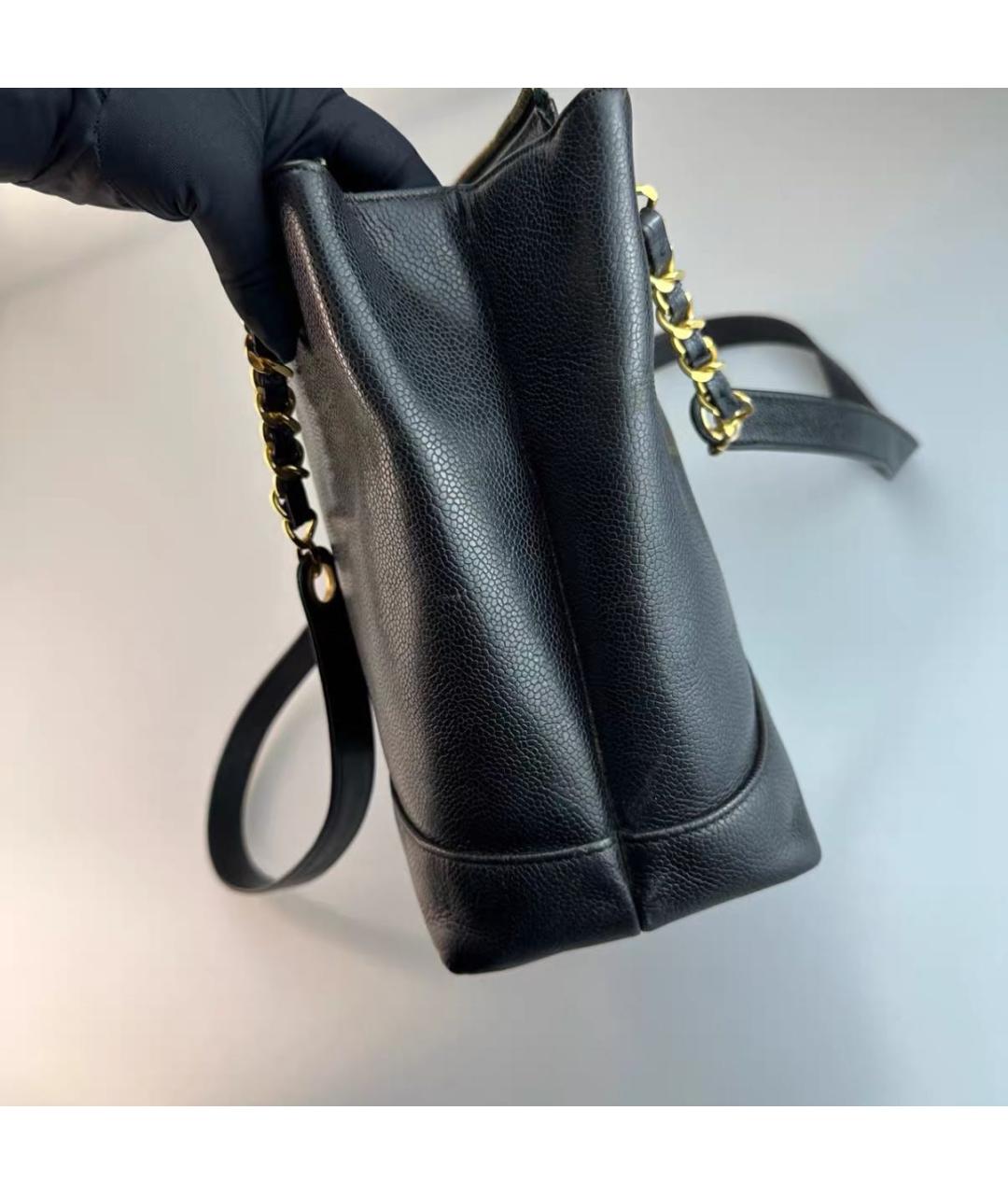 CHANEL Черная кожаная сумка через плечо, фото 4