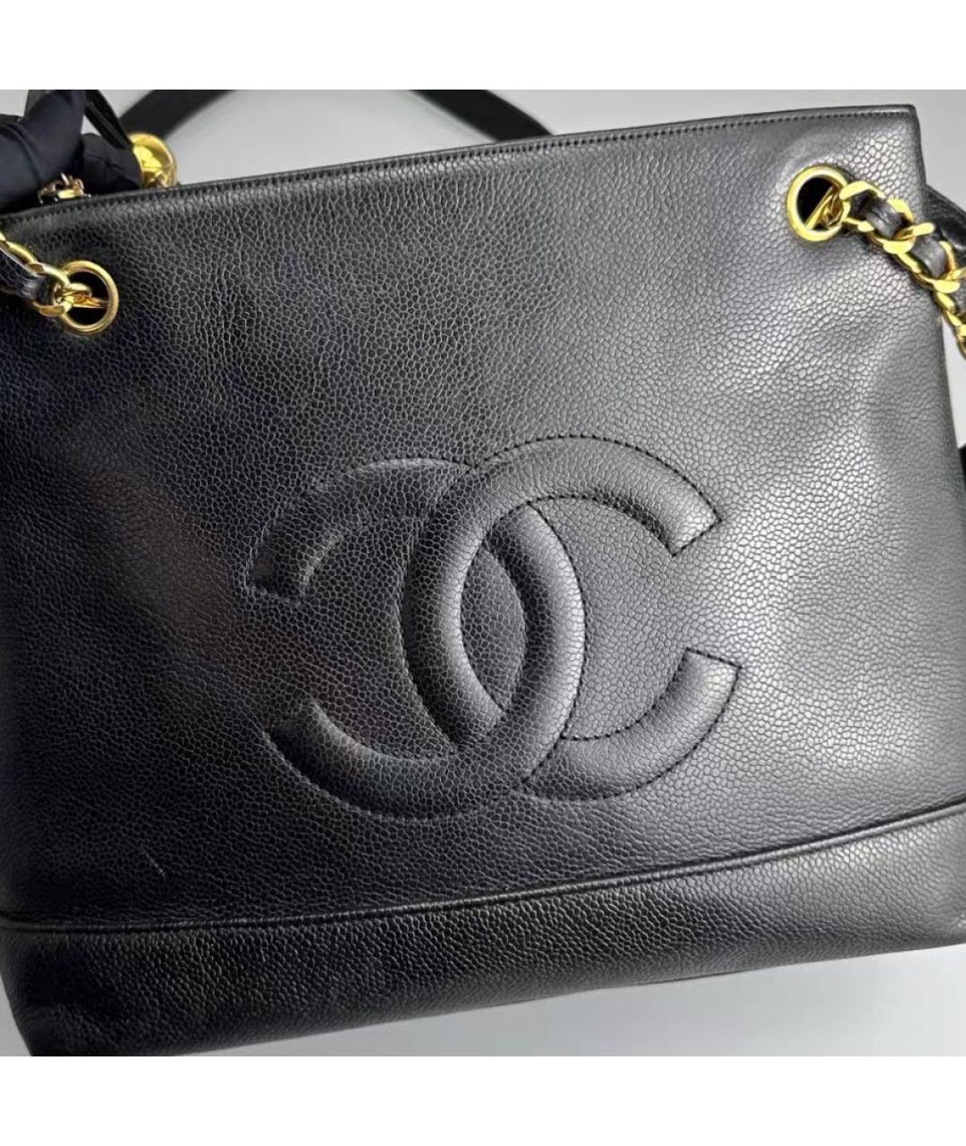 CHANEL Черная кожаная сумка через плечо, фото 2