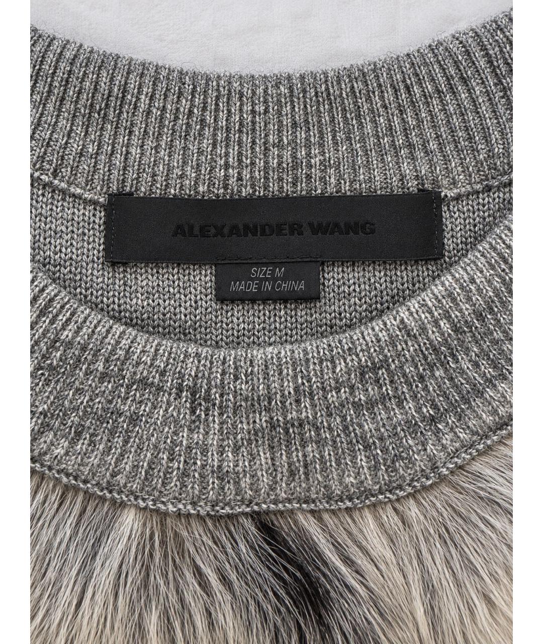 ALEXANDER WANG Серый шерстяной джемпер / свитер, фото 3