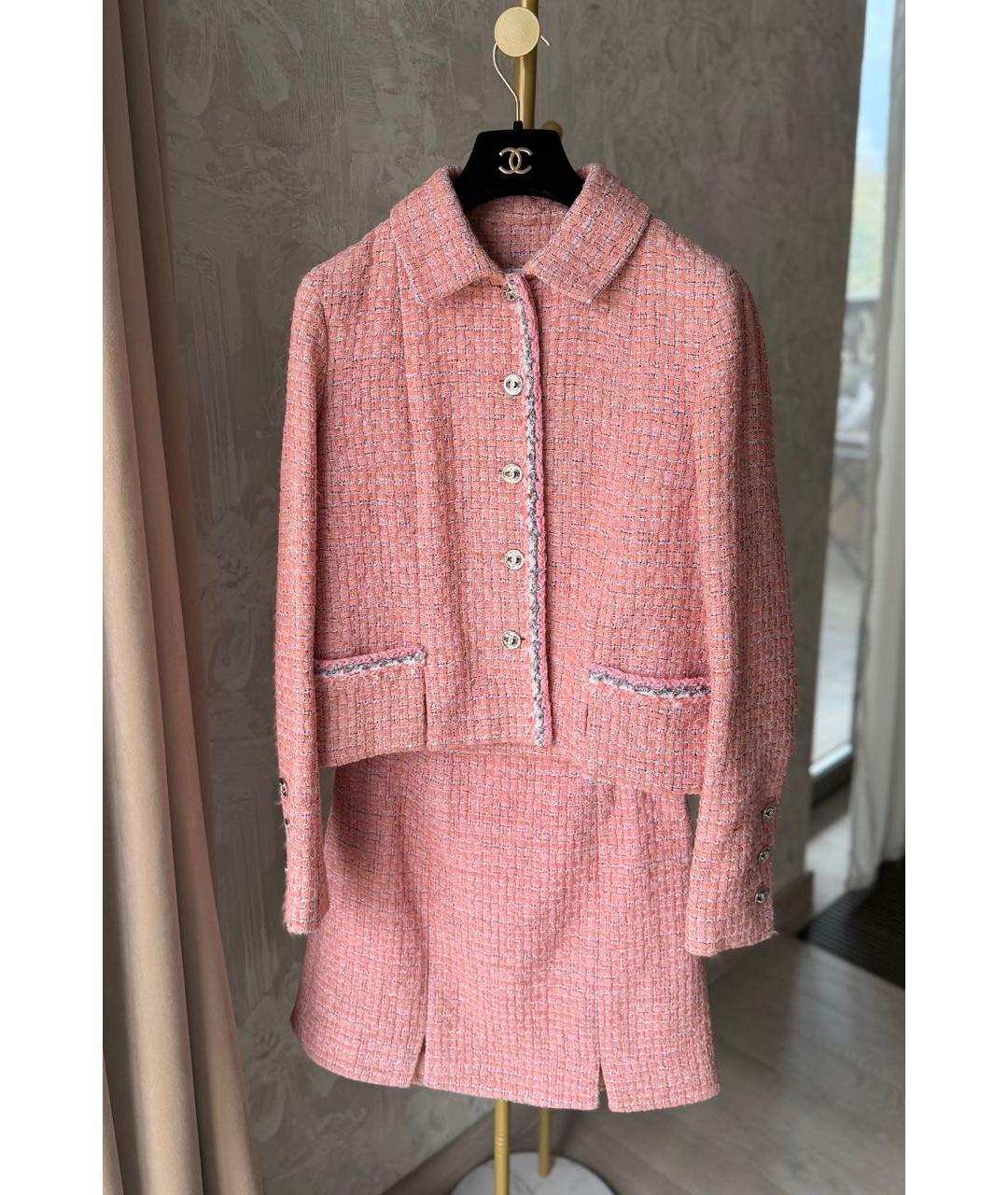 CHANEL Коралловый твидовый костюм с юбками, фото 2