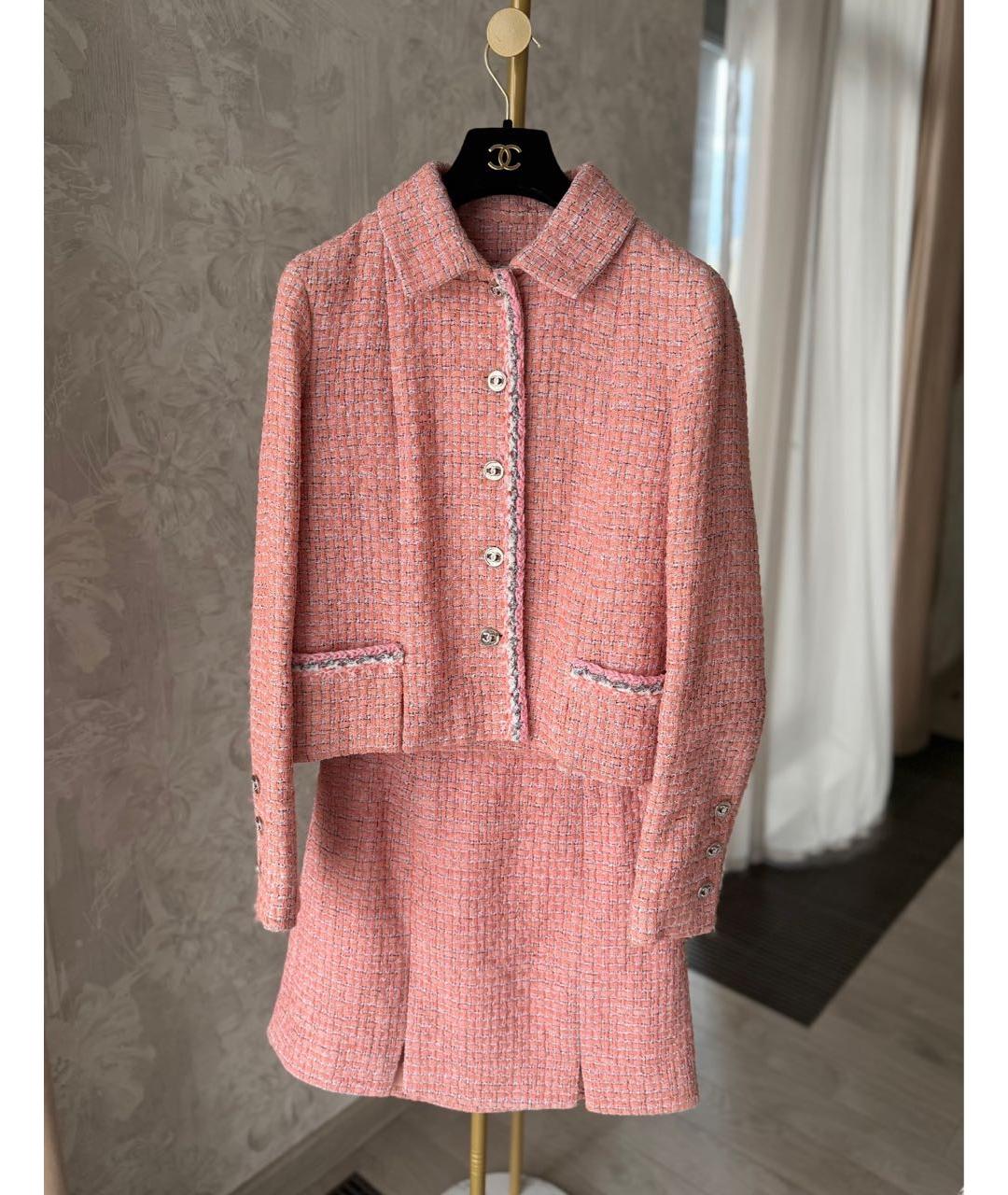 CHANEL Коралловый твидовый костюм с юбками, фото 4